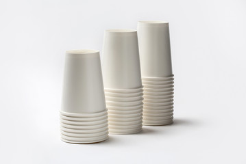 Thai paper coffee cup on white background.