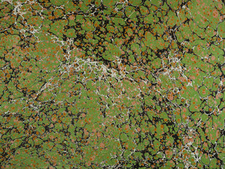 Marbled paper background.