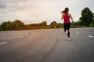 Asian woman run