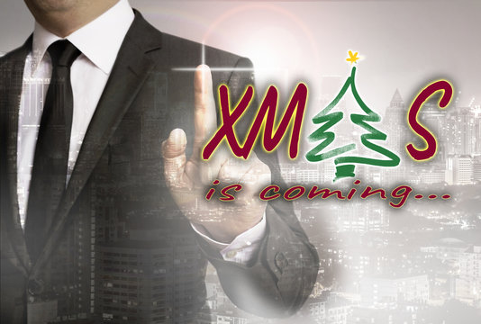 XMAS wird von Gesch&auml;ftsmann gezeigt Konzept
