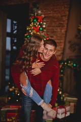 Couple celebrates new year/Christmas 