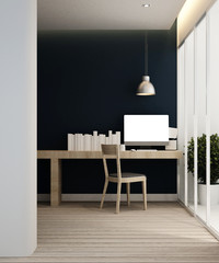 workplace in hotel or apartment - Interior design - 3D Rendering