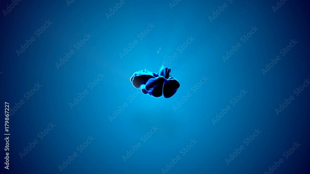 Aufkleber 3d animation of flow of glowing ink. dark ink are dissipating and beginning to glow. use as ink back