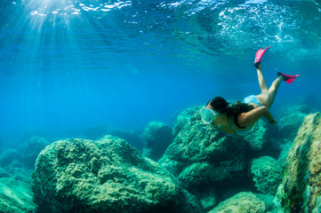 exploring underwater