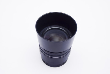 DSLR Lens 50mm 1.8 Over White Background