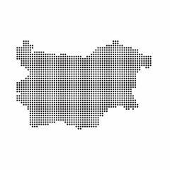 Obraz premium Bulgaria country map made from abstract halftone dot pattern