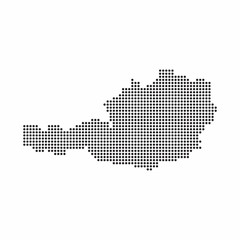 Fototapeta na wymiar Austria country map made from abstract halftone dot pattern