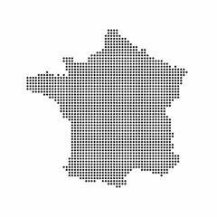 Obraz premium France country map made from abstract halftone dot pattern