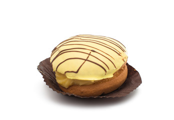 cake with custard isolated