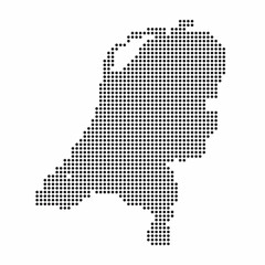 Obraz premium Netherlands country map made from abstract halftone dot pattern