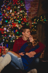 Couple celebrates new year/Christmas