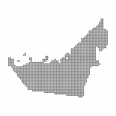 United Arab Emirates country map made from abstract halftone dot pattern