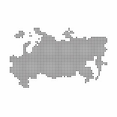 Russia country map made from abstract halftone dot pattern