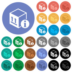 Package information round flat multi colored icons