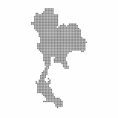 Fototapeta na wymiar Thailand country map made from abstract halftone dot pattern