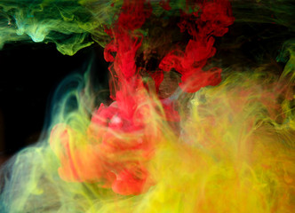 Plakat color abstraction, inks in water, color explosion