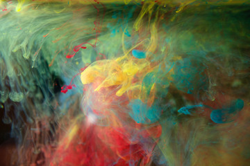 color abstraction, inks in water, color explosion