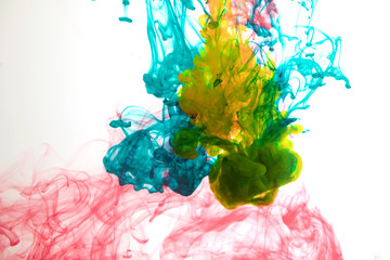color abstraction, inks in water, color explosion