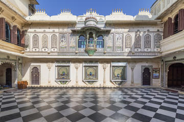 Obraz na płótnie Canvas Detail of the City Palace, Udaipur, Rajasthan, India