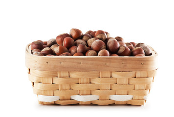 basket with hazelnuts