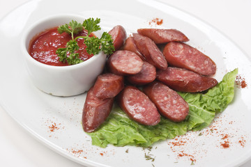 chopped sausages