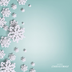 Vector illustration of a snowflake paper for Christmas Background - eps 10. New Year Cards