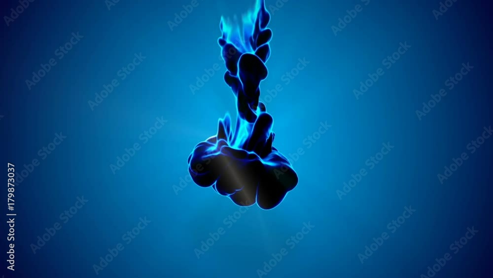 Poster 3d animation of flow of glowing ink. dark ink are dissipating and beginning to glow. use as ink back