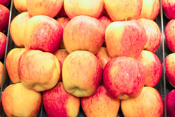 a group of red apple at supermaket