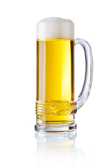Glass of beer, isolated on white