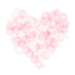 Vector pink heart, symbol of love and romance. Watercolor style with blots and splashes. - 179875038
