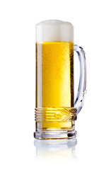 Glass of beer, isolated on white