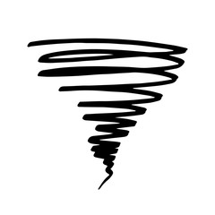 Icon tornadoes in the linear flat style. Vector illustration isolate on a white background. Weather sign Vector