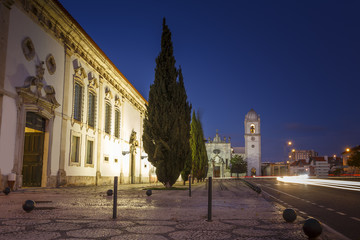 Aveiro city cathedral by night in Portugal