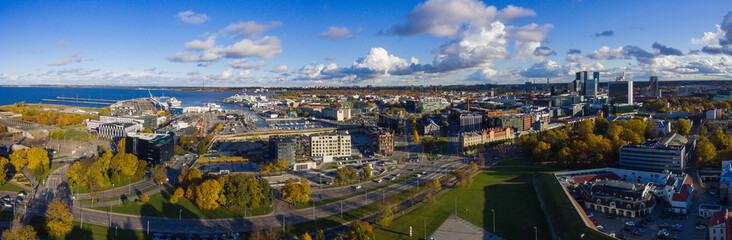 Fototapeta premium Aerial view of city Tallinn Estonia