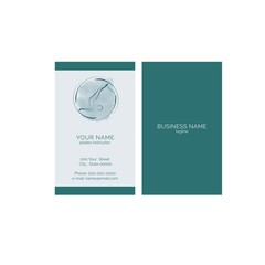 Pilates business card vector template