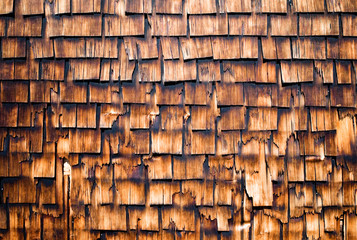 Wood shingles on a roof