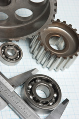 caliper with gears and bearings