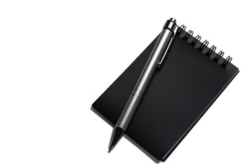 office on a white background. Notepad, pen. Business and financial concept.