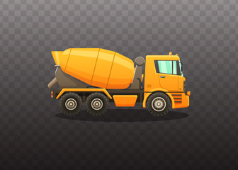 Detailed vector illustration of concrete mixer.