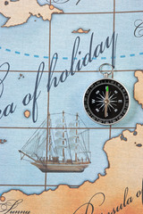 compass on map