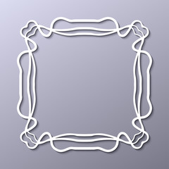 Vintage decorative white frame in 3d style . Template for design. Vector illustration eps10