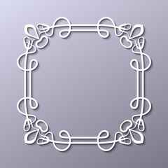 Vintage decorative white frame in 3d style . Template for design. Vector illustration eps10