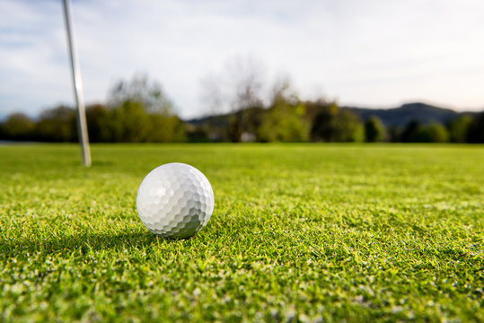 Golf ball on the lawn