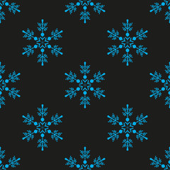 Snowflake winter design season december snow celebration ornament seamless pattern background vector illustration.