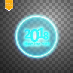 happy new year 2018 with target on transparent backgraund background