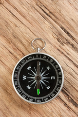 compass on wooden background