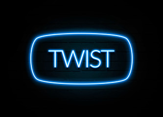 Twist  - colorful Neon Sign on brickwall