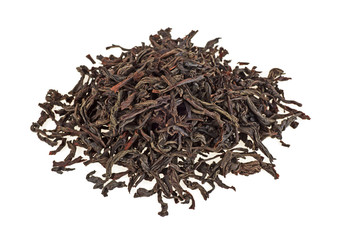 Dry tea leaves isolated on white background