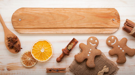 gingerbread Christmas tree and gifts on table