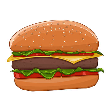 Hamburger. Colored drawing
